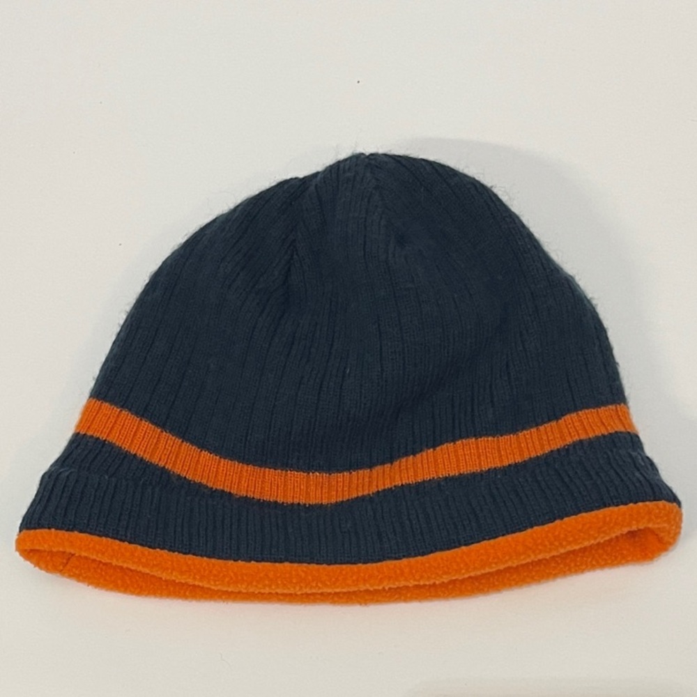 3/$10 Kids Navy and Orange Knit Beanie